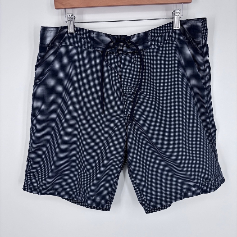 Giorgio Armani Navy Polka Dot Mesh Lined Swim Trunks Men M Board Shorts Italy